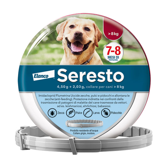 Seresto® Collare Antiparassitario Media /Grande Cani Elimina Protezione Pulci Zecche Cani grandi - oltre 8kg