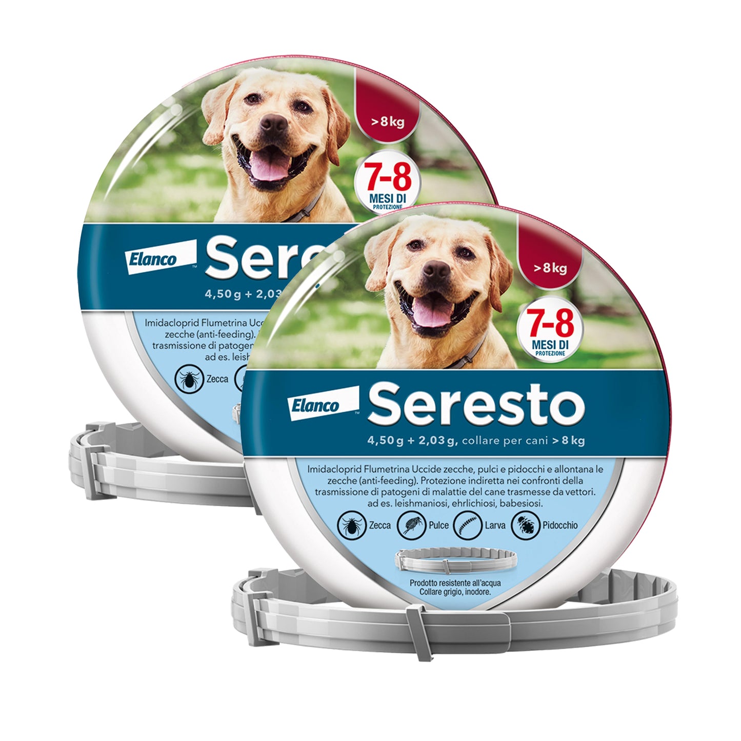Seresto® Collare Antiparassitario Media /Grande Cani Elimina Protezione Pulci Zecche Cani grandi - oltre 8kg