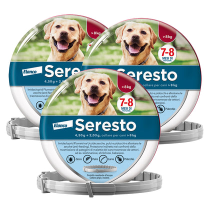 Seresto® Collare Antiparassitario Media /Grande Cani Elimina Protezione Pulci Zecche Cani grandi - oltre 8kg