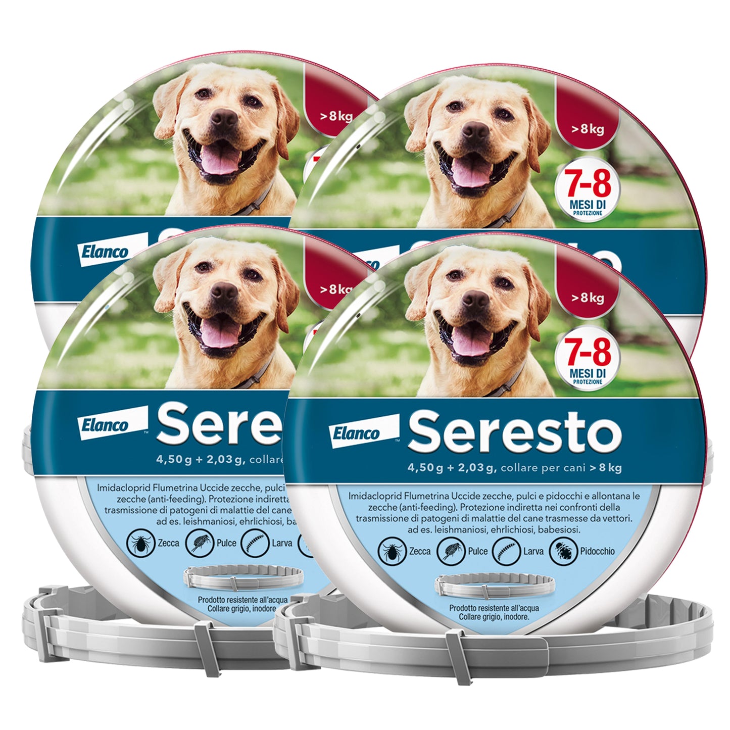 Seresto® Collare Antiparassitario Media /Grande Cani Elimina Protezione Pulci Zecche Cani grandi - oltre 8kg