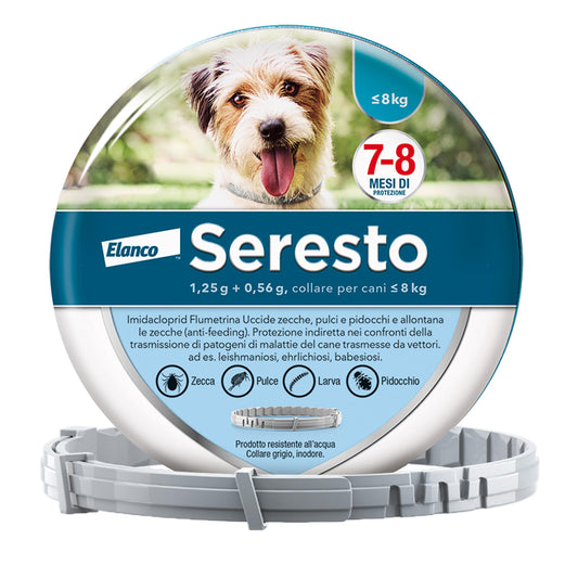 Seresto® Collare Antiparassitario Piccoli Cani Elimina Protezione Pulci Zecche Cani piccoli - fino a 8kg