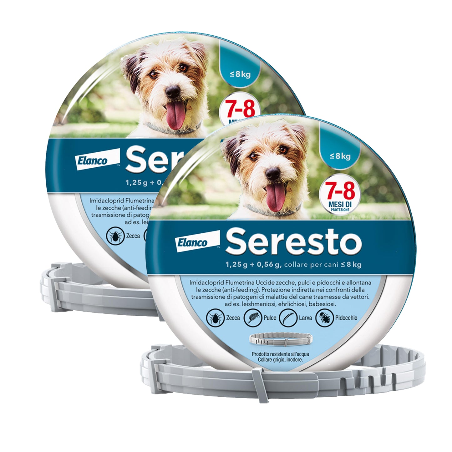 Seresto® Collare Antiparassitario Piccoli Cani Elimina Protezione Pulci Zecche Cani piccoli - fino a 8kg