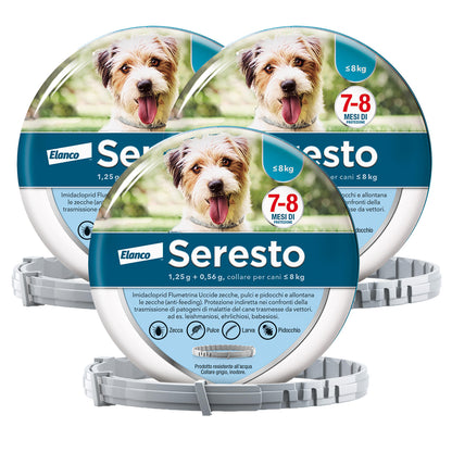 Seresto® Collare Antiparassitario Piccoli Cani Elimina Protezione Pulci Zecche Cani piccoli - fino a 8kg