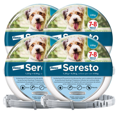 Seresto® Collare Antiparassitario Piccoli Cani Elimina Protezione Pulci Zecche Cani piccoli - fino a 8kg