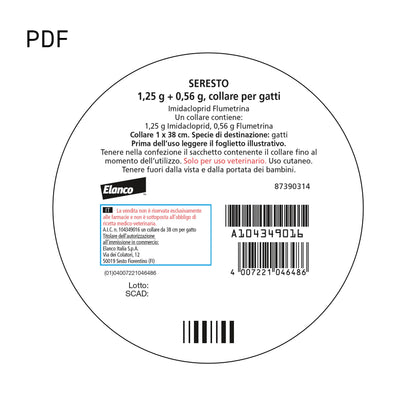 Seresto® Collare Antiparassitario Gatti Elimina Protezione Pulci Zecche