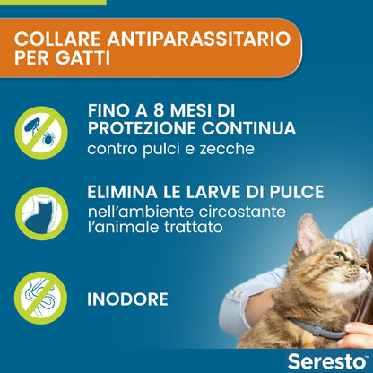 Seresto® Collare Antiparassitario Gatti Elimina Protezione Pulci Zecche