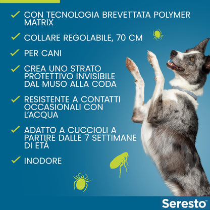 Seresto® Collare Antiparassitario Media /Grande Cani Elimina Protezione Pulci Zecche Cani grandi - oltre 8kg