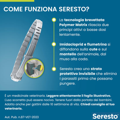 Seresto® Collare Antiparassitario Gatti Elimina Protezione Pulci Zecche